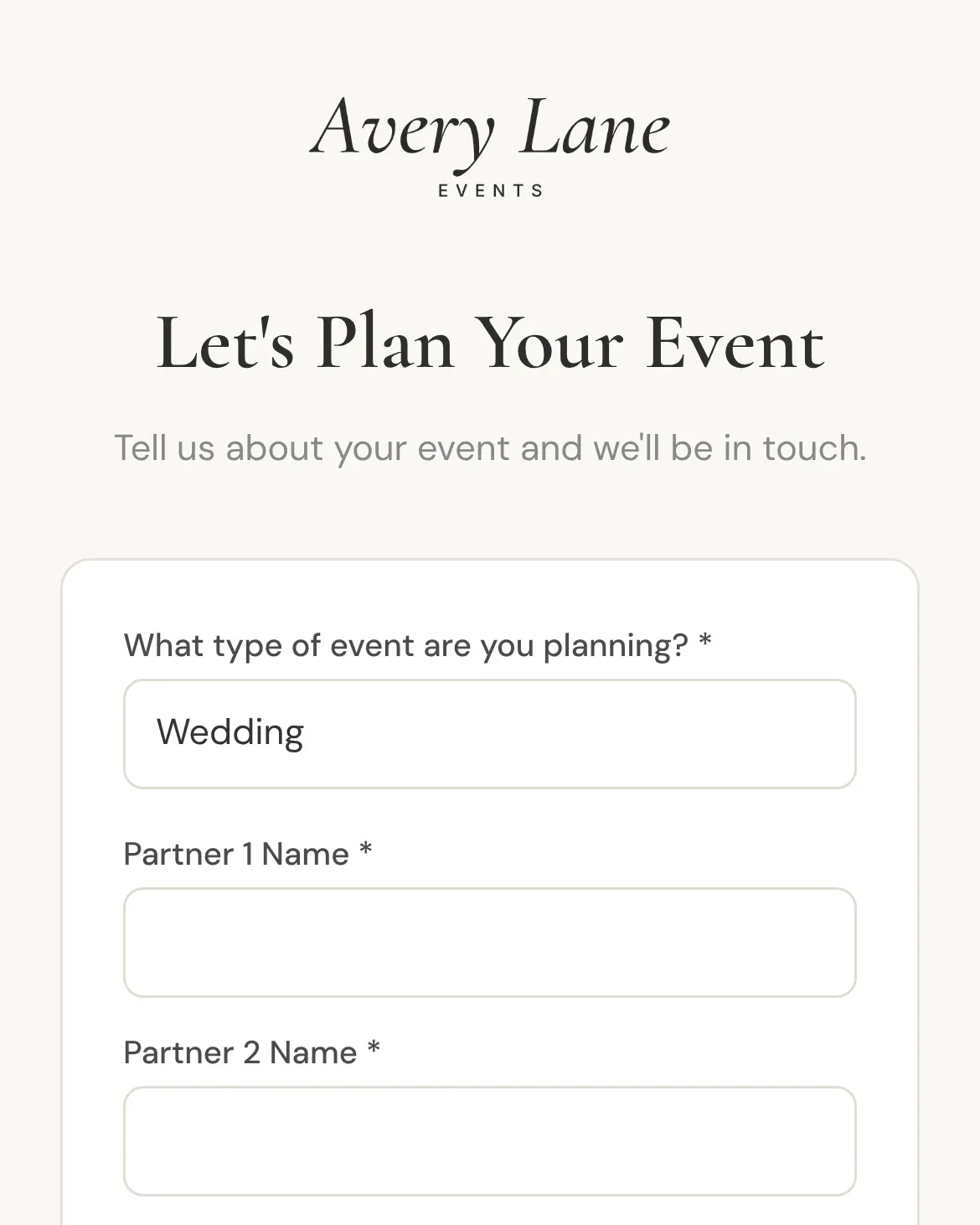 Client intake form on a phone